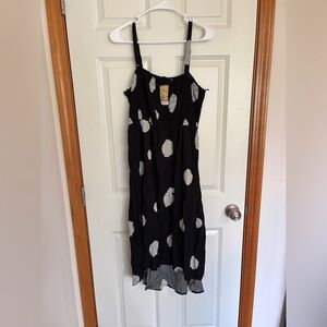 Suzanne Betro Smock Bodiced, removable strap Hi-lo dress